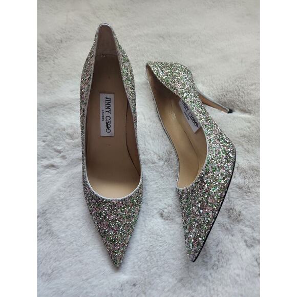 Jimmy Choo Shoes - NWD JIMMY CHOO ROMY 85 Pumps Glitter Size EU 38 Green Silver